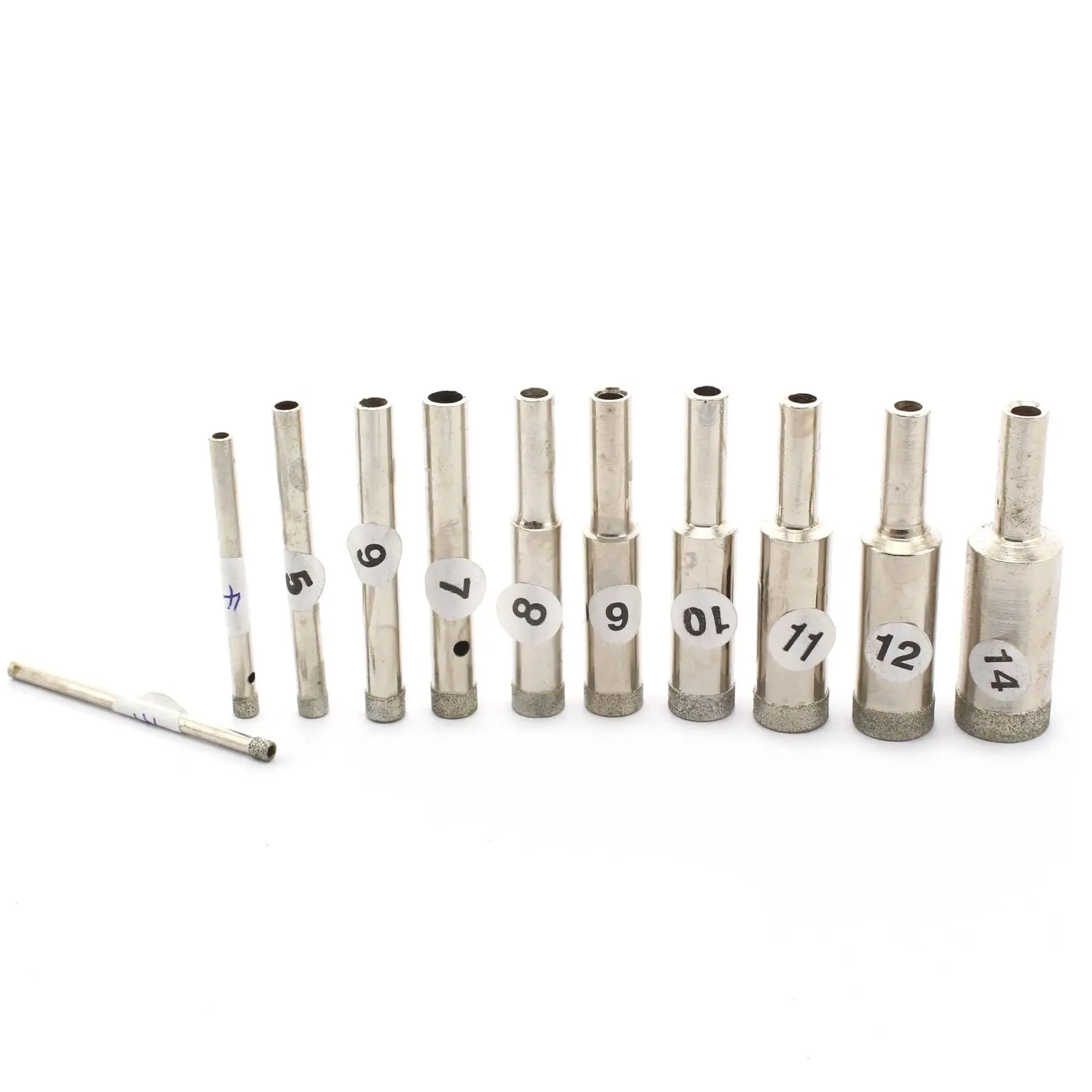 

11Pcs 3-14mm Ultra-Thin Rim 0.5 Diamond Drill Bits Hole Saws Set Lapidary Tools for Gem Stone