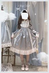 Sweet princess lolita dress vintage lace bowknot peter pan collar high waist victorian dress kawaii girl gothic lolita op loli