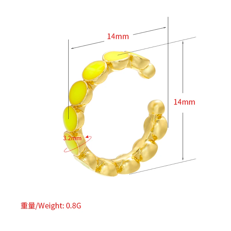 2Pcs(1Pair) Gold-colour Tone Women\'s Ear Cuffs Enamel-Style Ear Clips (No Piercing Required) Women\'s Jewelry Model: VE310