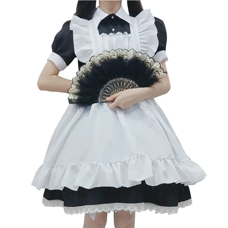 

Cosplay Short Skirt Lolita Black and White Maid Costume Cute Daily Cosplay Restaurant Cafe Maid Party Stage Costume