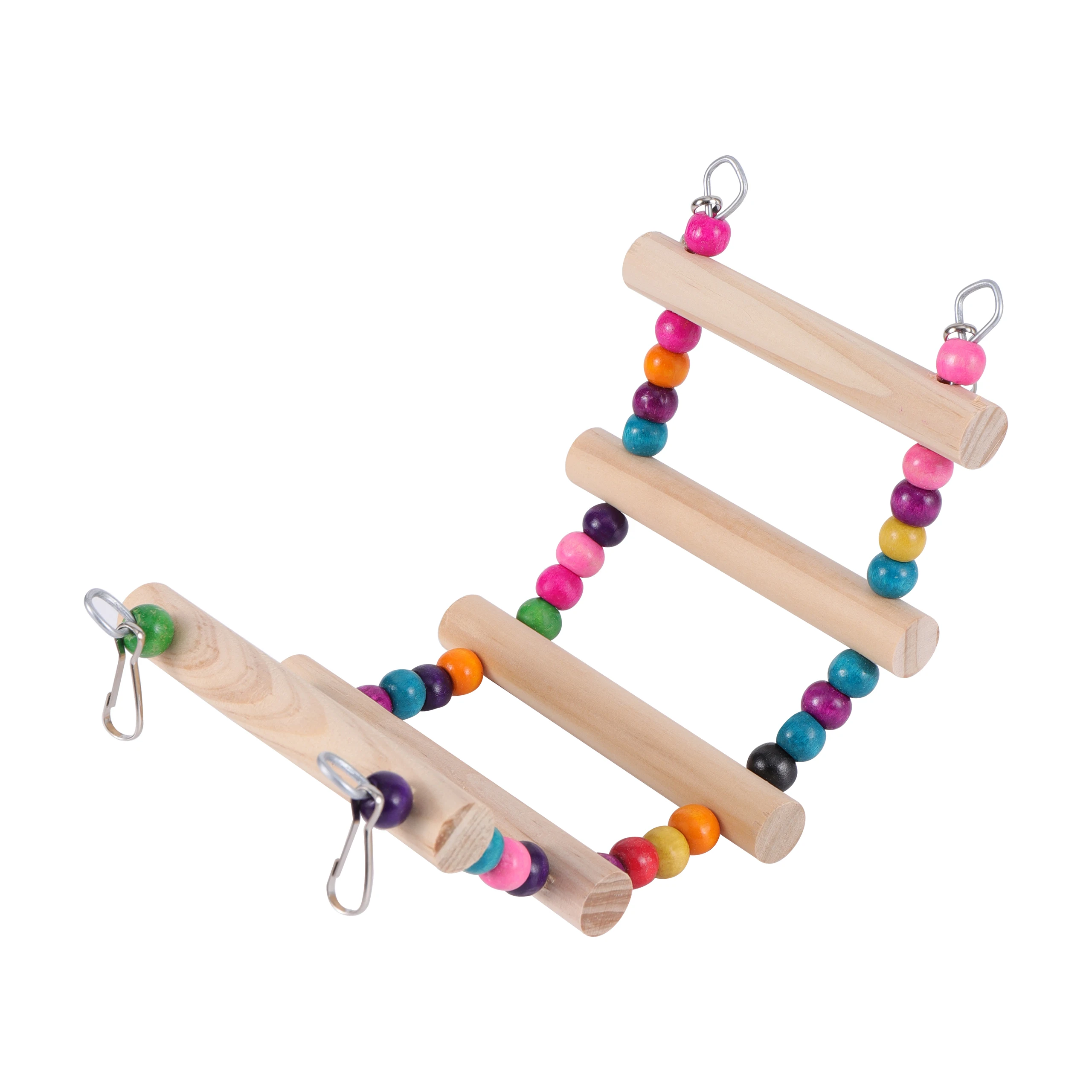 Ensemble de Jouets pour Oiseaux, Jouets d\'Entraînement à la Mastication, Hamac Suspendu, Cage pour Perroquets, Clochette, Perchoirs avec Échelle,