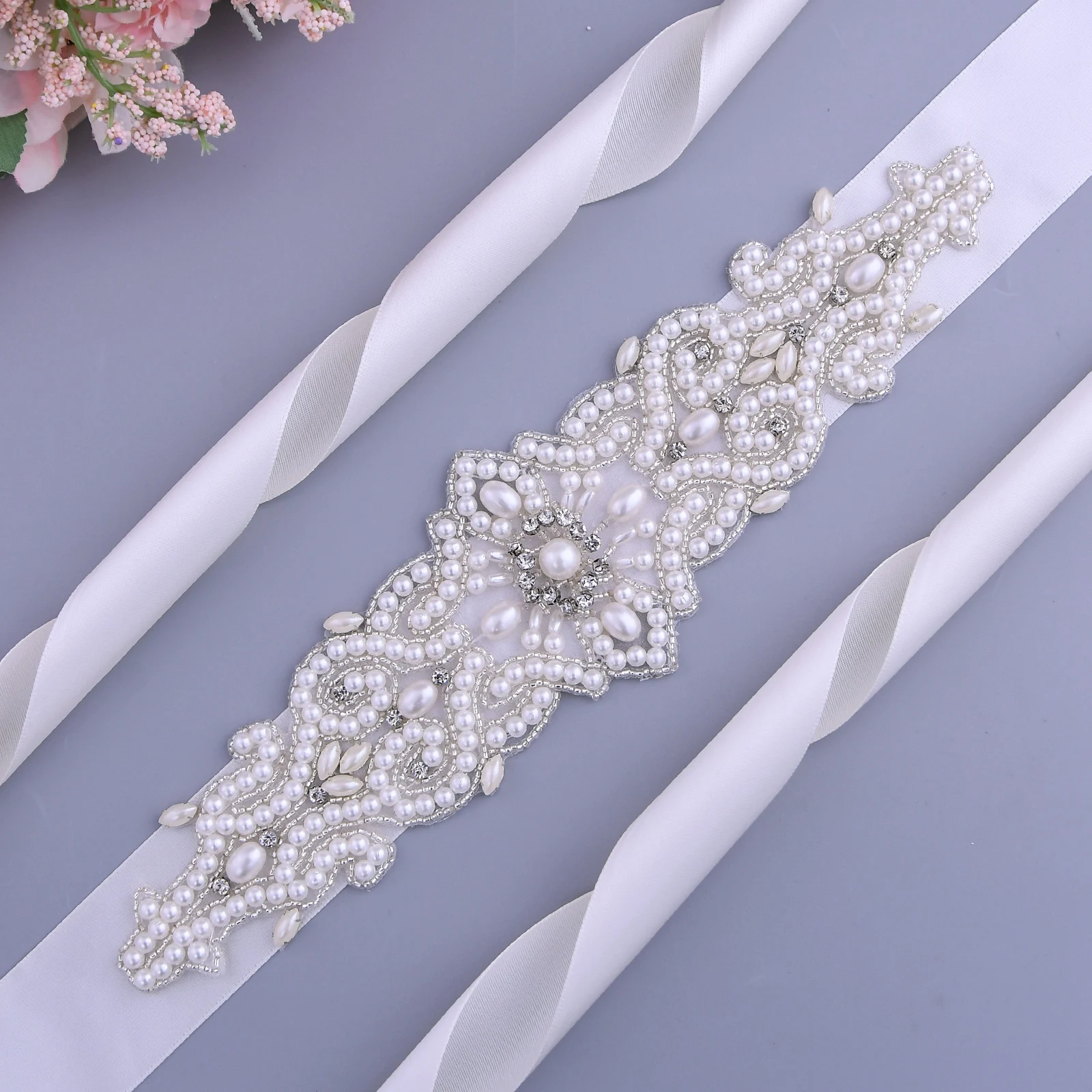 Trixy s26a pérolas cinto de casamento strass pérolas noiva cinto de noiva faixas acessórios de casamento vestido de noite cinto faixas