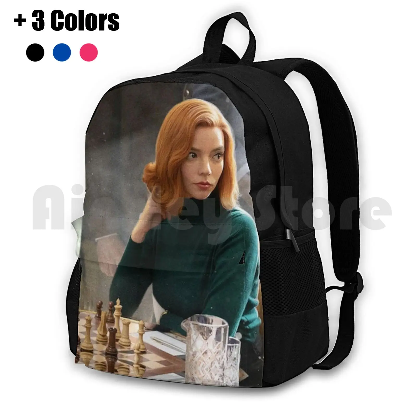 The Queen's Gambit Anya Taylor Outdoor Hiking Backpack Riding Climbing Sports Bag Queen Queens Gambit The Queens Gambit Beth