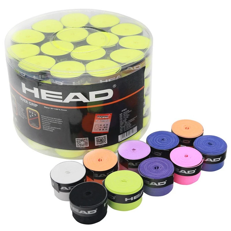 60Pcs Original HEAD Tennis Overgrip Tennis Racket PU Anti-skid Sweatband Absorbed Tape Tenis Racquet Damper Grip Tennis Grip 60