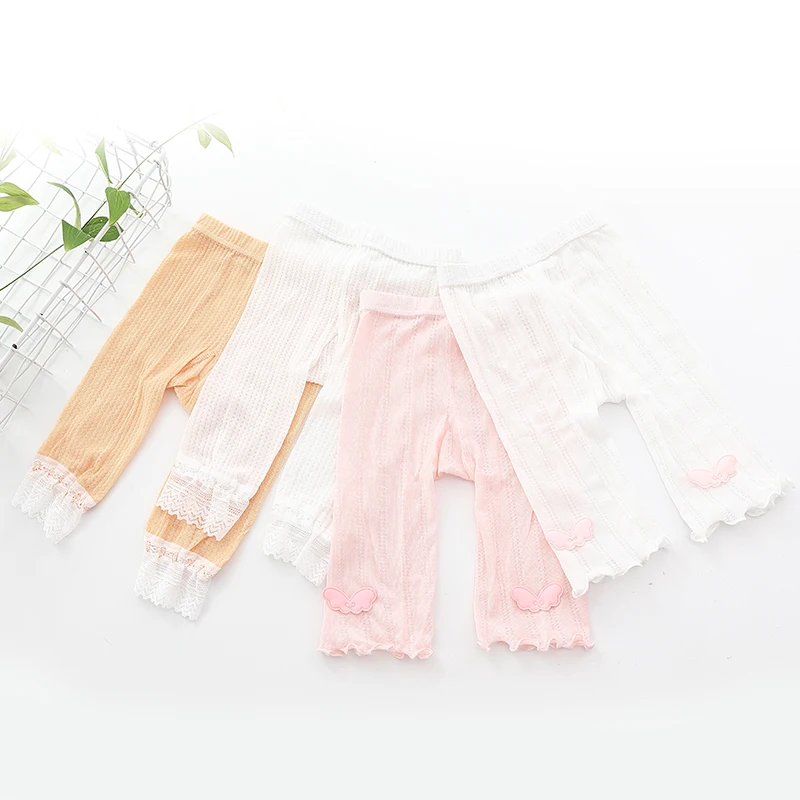 Toddler Girls Ruffle Wing Cotton Pants Children Summer Newborn Infant Mesh Thin Leggings Kids Princess Trousers Baby Accessories