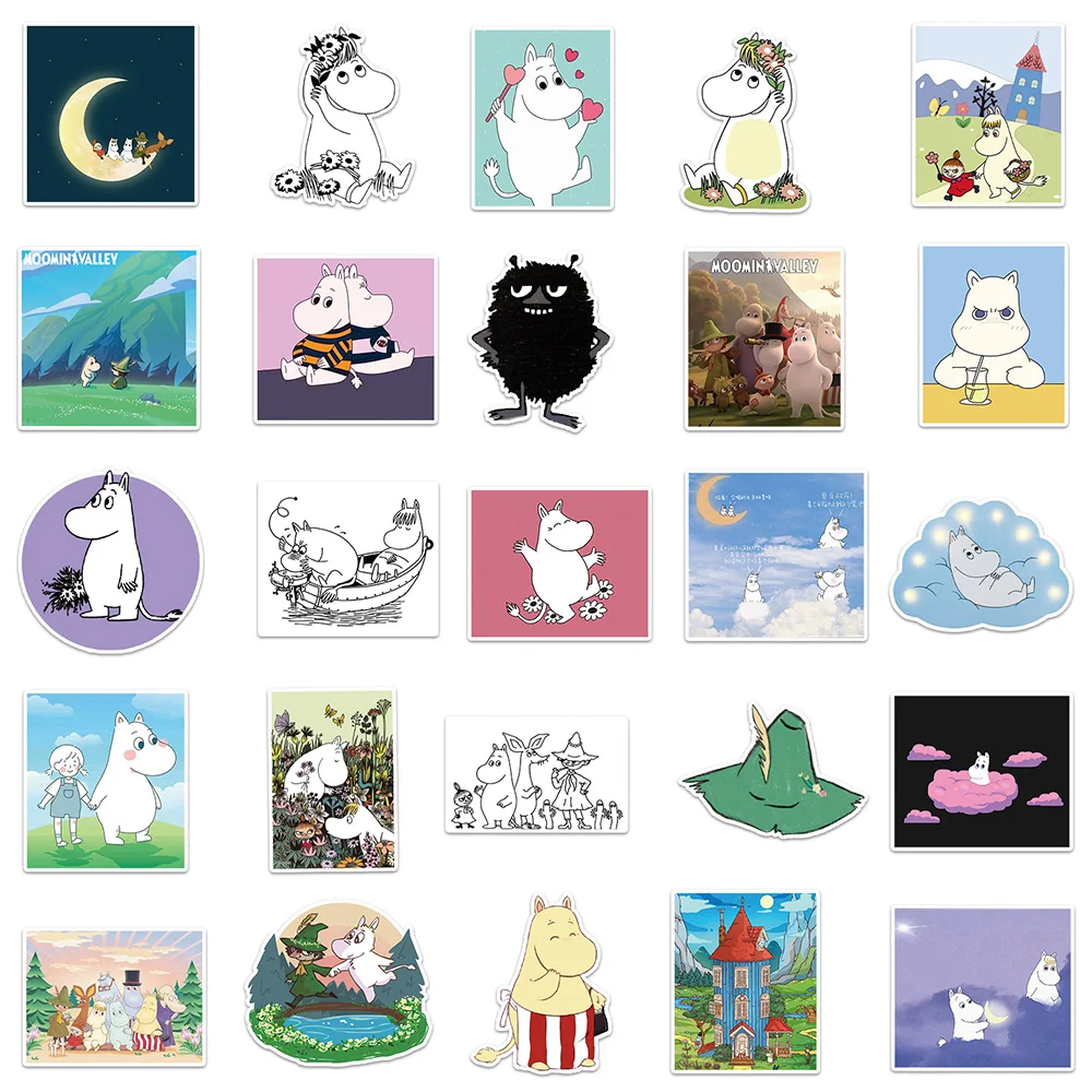 10/30/50 Pcs Animal Hippo Fairy Tales Cartoon Poster Stickers Fridge Phone Laptop Luggage Wall Notebook Graffiti Toys Gifts