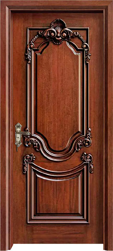 Customized Solid Wood Interior Door  Luxury Carving Designs Thailand Oak solid timber doors C016