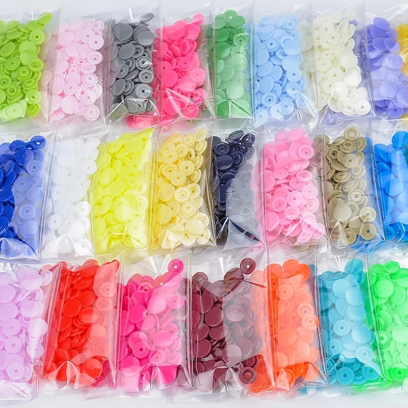 20 Sets Round Plastic Snaps Button Fasteners KAM T5 12mm Garment Accessories For Baby Clothes Clips Quilt Cover Sheet Button