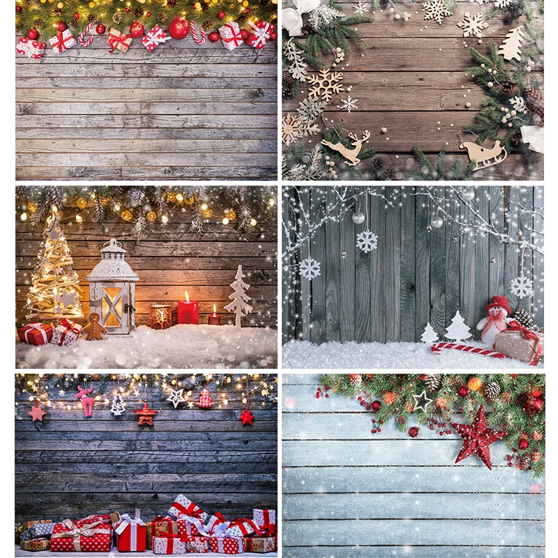 Funnytree-خلفيات لوح خشبي للكريسماس ، للتصوير الفوتوغرافي ، الشتاء ، الثلج ، صورة الطفل ، الفينيل ، استوديو الصور