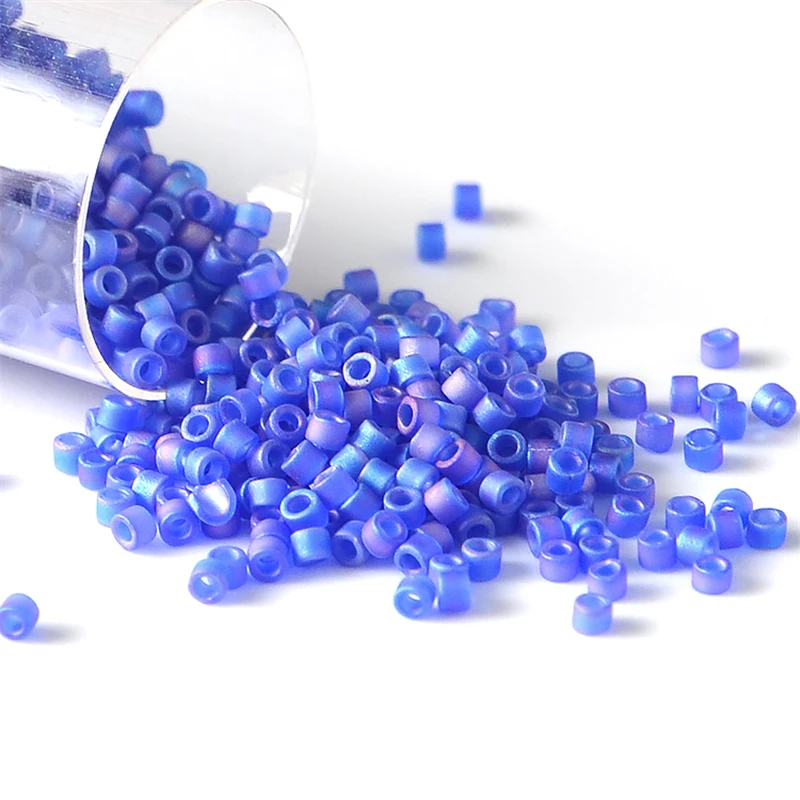 10g/Rohr 1,6mm Miyuki Perlen Matt Regenbogen Japanischen Delica Glas Seed Bead Für Französisch Stickerei DIY Schmuck machen Zubehör – Detail 5