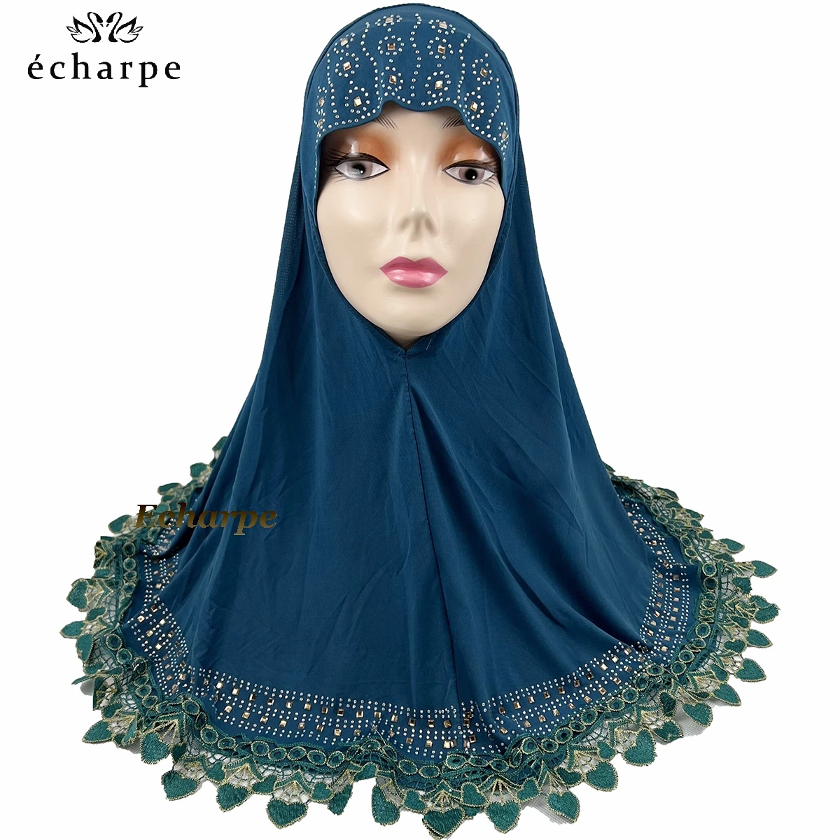 Imagem -06 - Hijab Interior Muçulmano com Strass para Mulheres Envoltório de Cabeça Islâmico Headwear Árabe Lenço de Dubai Lenço Pull-on 12 Unid pc