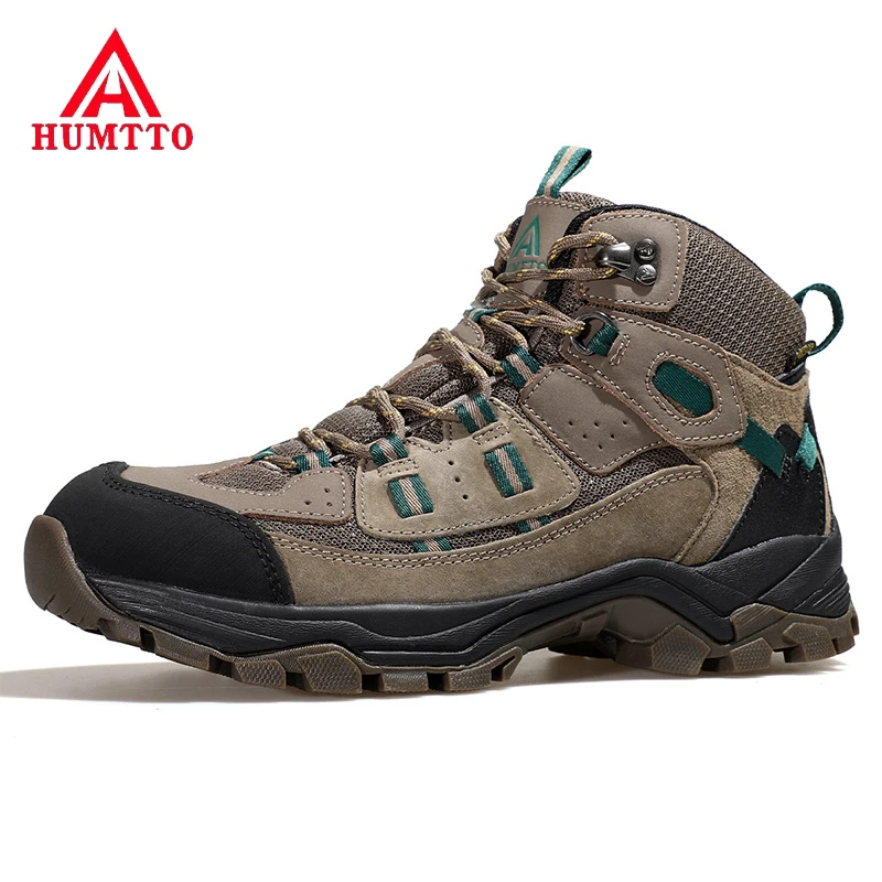 HUMTTO Men Women Waterproof Hiking Shoes Genuine Leather Winter Boots Outdoor Trekking Shoes Climbing Men Hunting Tactical Boots