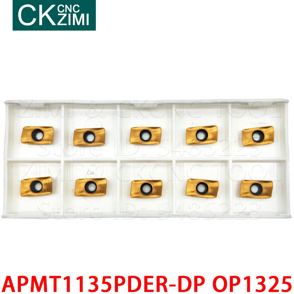 10 sztuk APMT1135PDER-DP OP1325 APMT 1135 PDER DP węglika wkładki płytki frezarskie narzędzia tokarka metalu CNC indeksowane narzędzia do stali