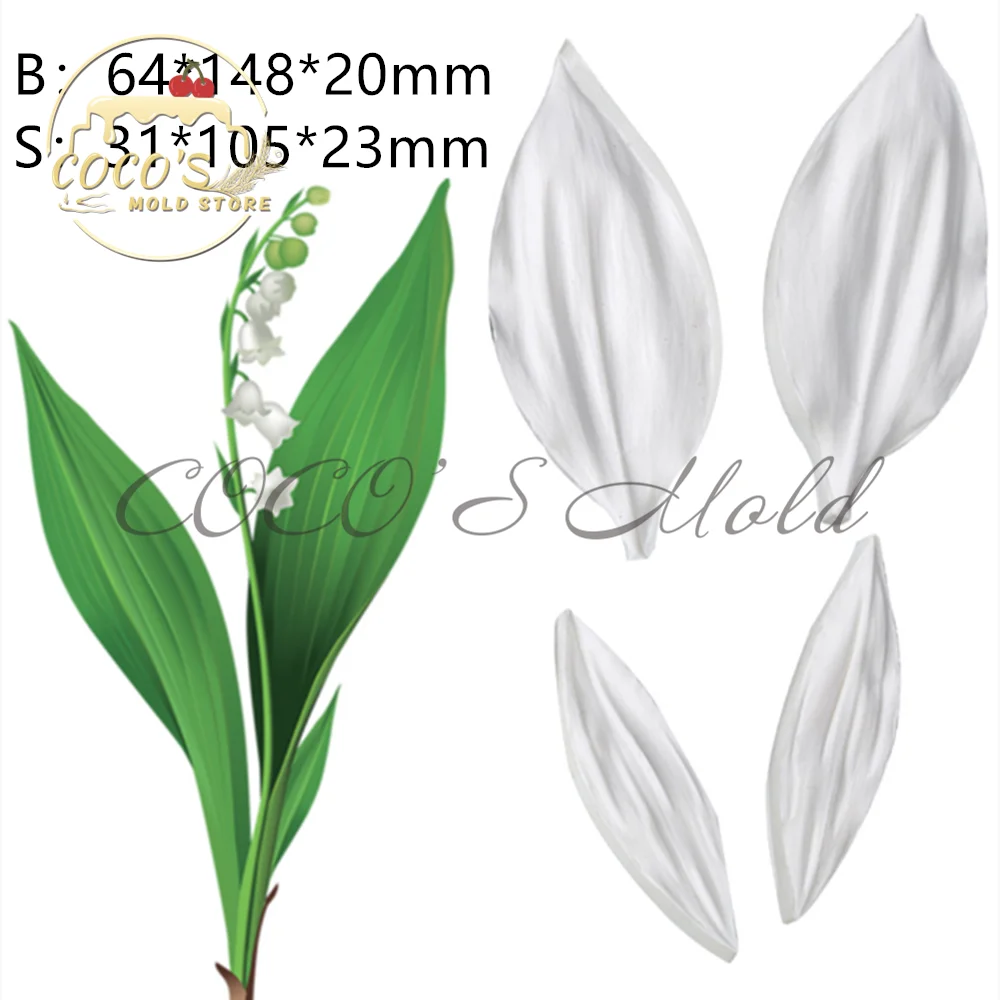 New Arrival 4Pcs/Set Bell Orchid Leaf Petal Silicone Veiner Mold Fondant Cake Decorating Tools Kitchen Accessories Bakeware