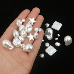10Pcs Imitation Baroque Pearls Plastic Beads Heart Star Beads Loose Beads for Jewelry Making DIY Bracelet Necklace Accessories