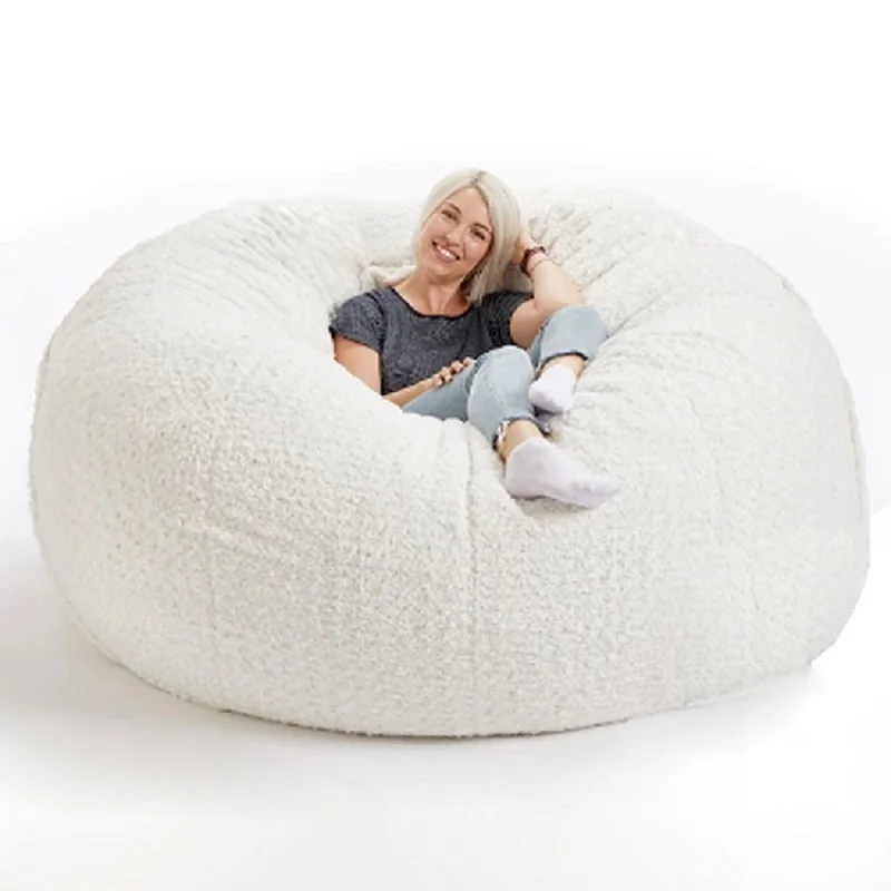 Dropshipping Soft Fluffy Wool fur beanbag Large Cashmere Fleece living room Lazy sofa Party Festival Floor Seat