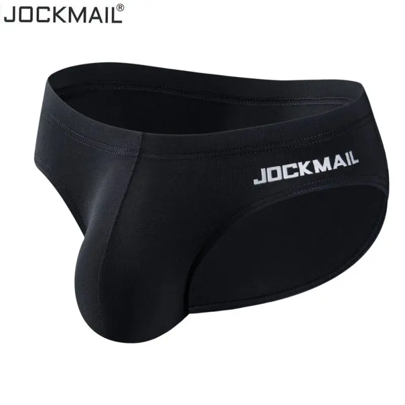 JOCKMAIL High Quality Pure Cotton Briefs Low Waist Sexy Men\'s Underwear Seamless Solid Color Sports Shorts Gym Swimming Trunks