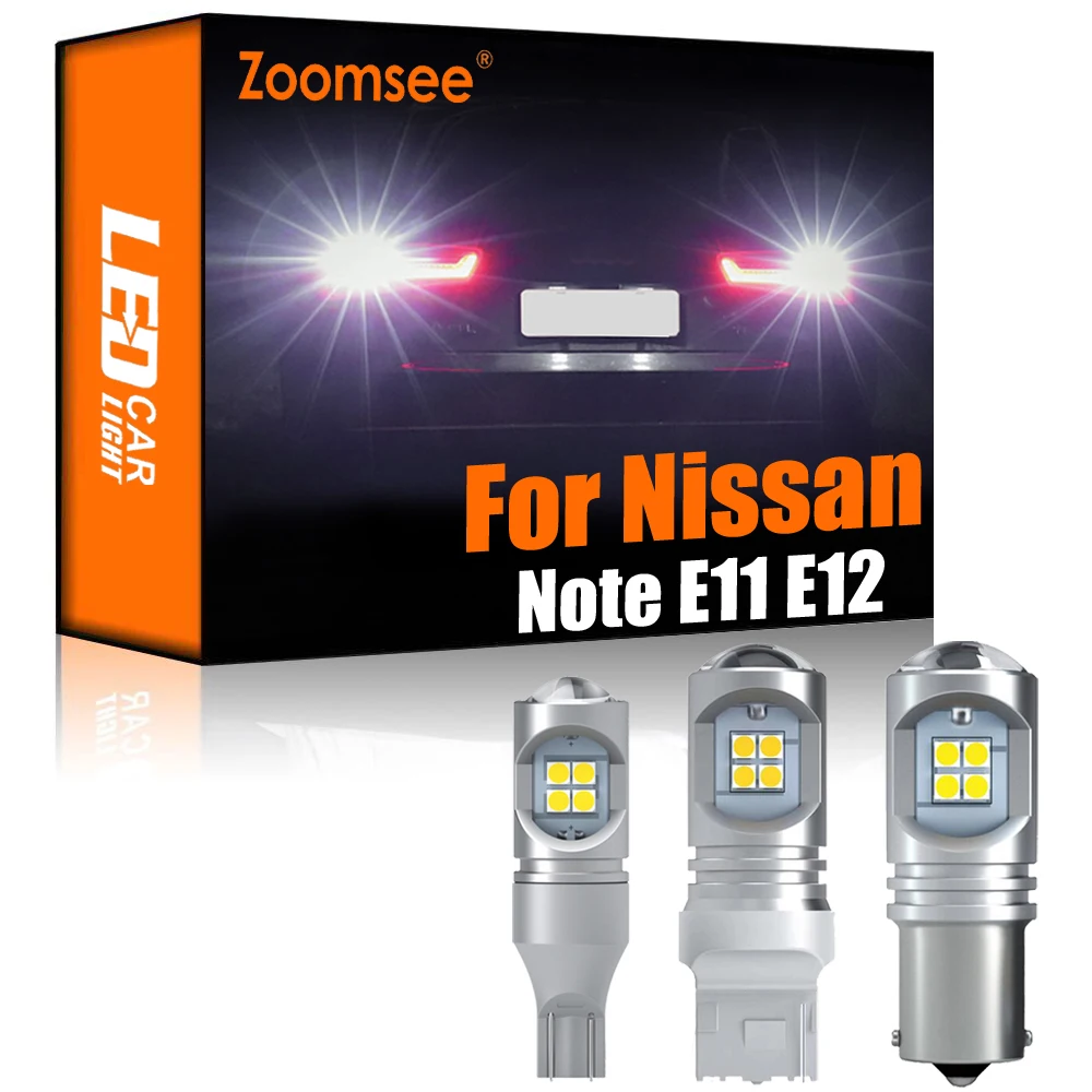 

Zoomsee; Комплект из 2 предметов, белая обратный светодиодный для Nissan Note E11 E12 2006-2019 Canbus внешний вид, резервный задний фонарь лампа светильник авто комплект