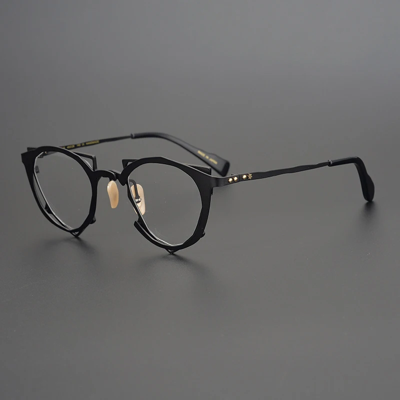 Vintage Alloy Glasses Frame Men Designer Optical Prescription Myopia Eyeglasses Frame Women Retro Triangle Luxury Brand Eyewear