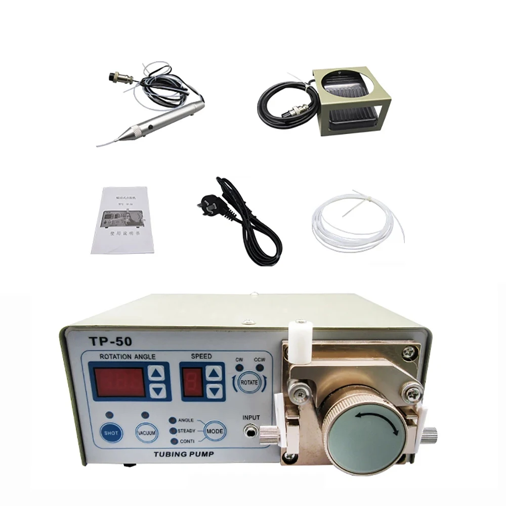 

TP-50 Automatic Peristaltic Glue Dispenser Adhesive Applicator Digital Display Fast Drying Anaerobic Glue Machine 0.001ML