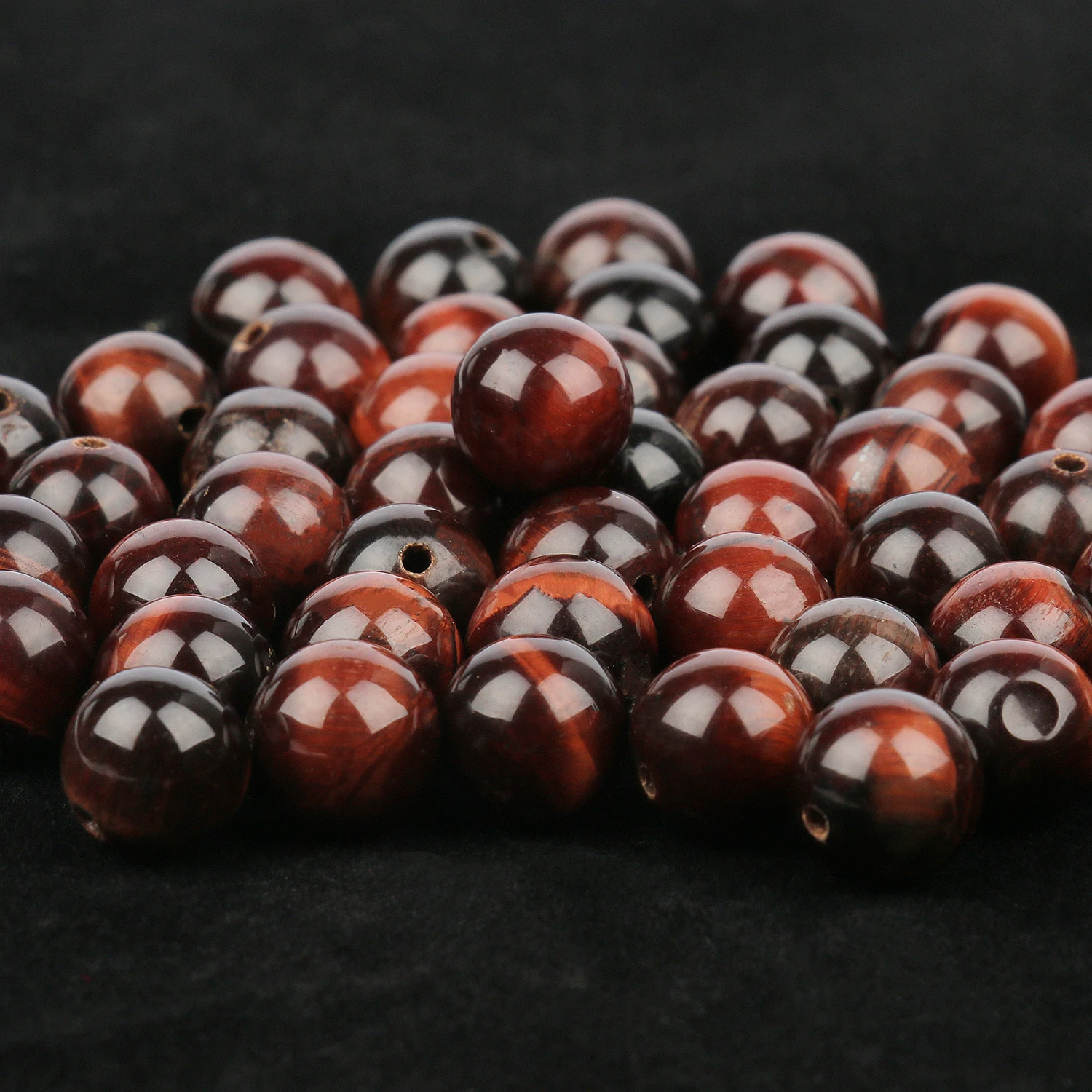 Smooth Red Tiger Eye Beads Natural Stone Round Loose Spacer 4/6/8/10/12mm Beads for Jewelry Making Bracelet Necklace DIY 15\