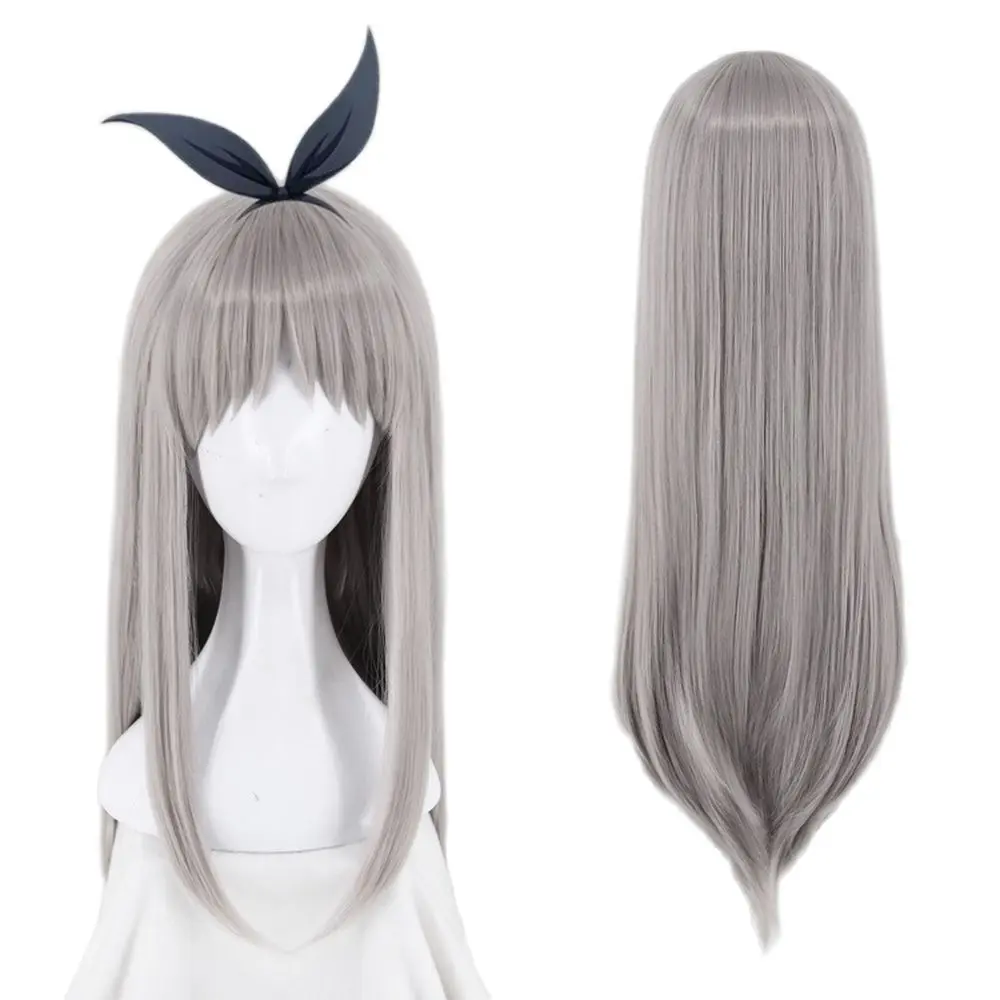 Japanese Anime Blend S Kanzaki Hideri Aus Straight Long Silver gray Cosplay Wig Halloween Costume Play Wigs For Women + Wig Cap