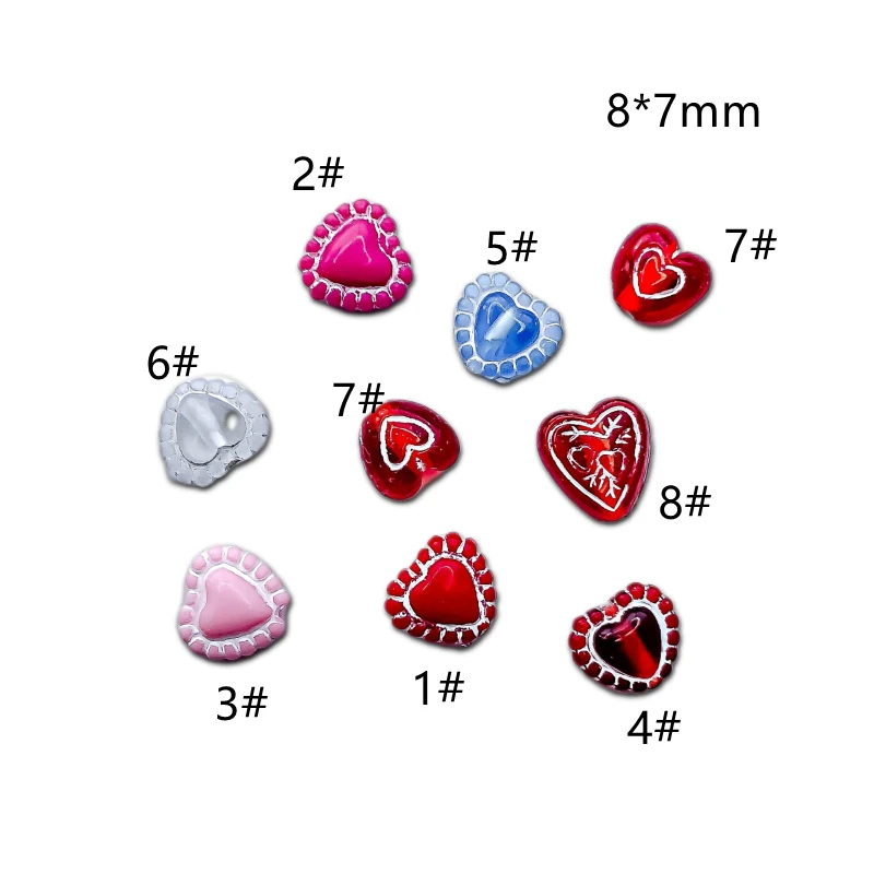 DIY Acrylic Resin Eardrop Heart Bead Pendant Material Jewelry Making Supplies Wholesale Earring Charms Accessories 100pcs