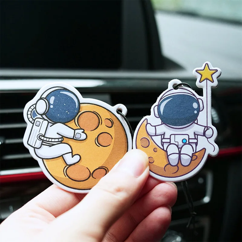 

Creative Car Air Freshener Cartoon Astronaut Auto Rearview Mirror Hanging Pendant Perfume Tablet Sheet Car Interior Accessories