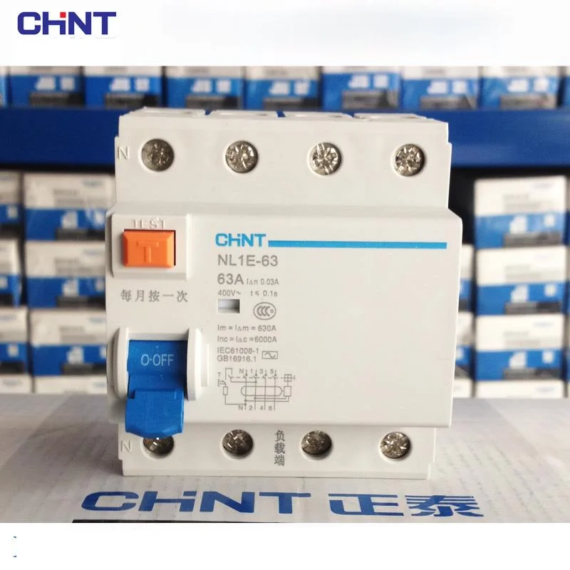 CHINT NL1E-63 1P+N 3P+N 4P 63A 40A 25A 30MA RCCB 50HZ/60HZ  Electronic Electric Leakage Breaker Residual current protection