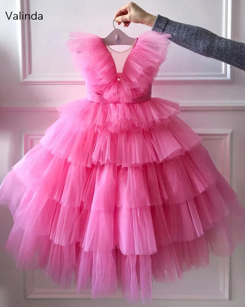 Tulle Girl Dress for Birthday Party Wedding Tutu Pageant Formal Occasion Gowns