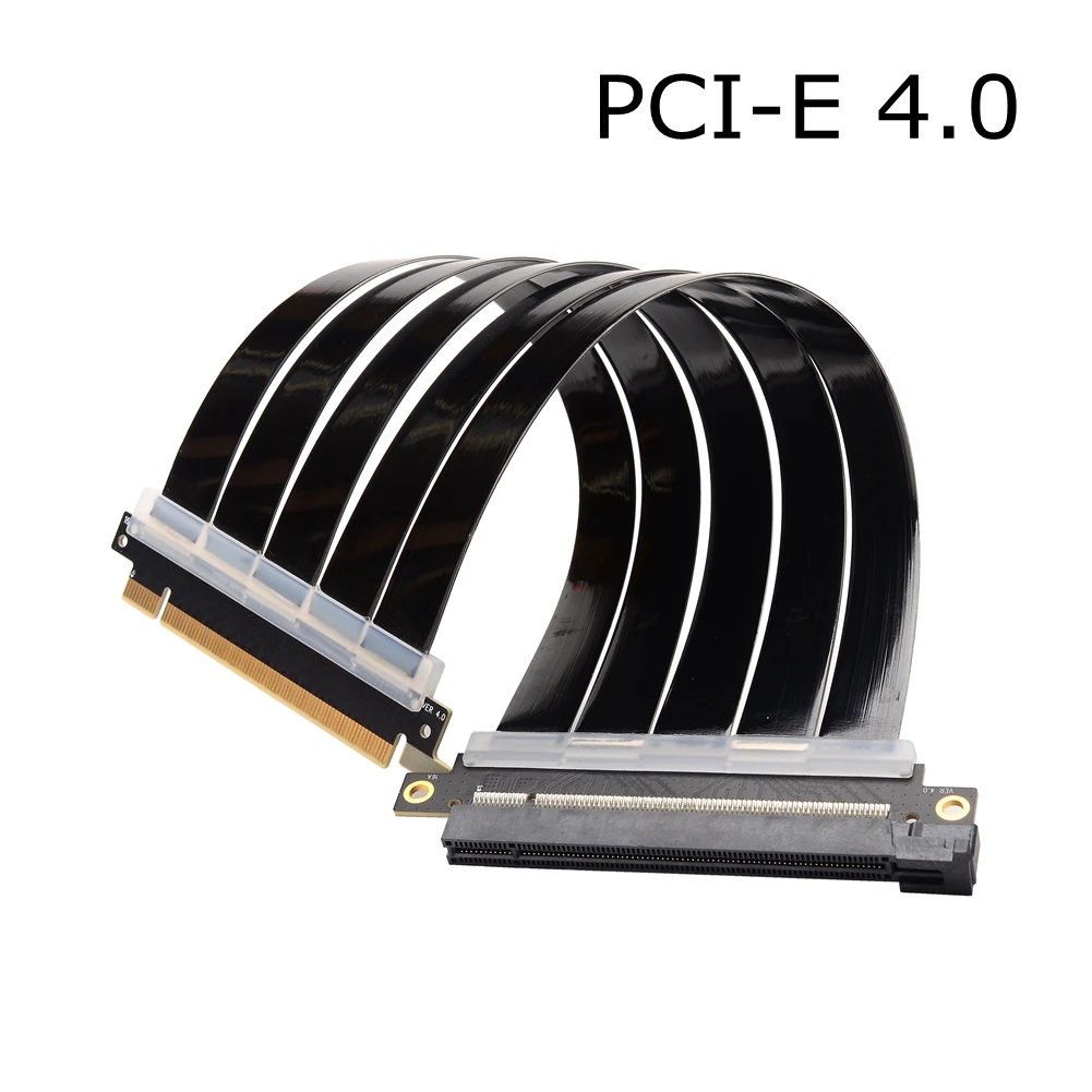 PCIe 4.0 X16 to 16x Riser Graphics Card Extension Cable Straight 16GT/S Full Speed Non-Destructive Free Drive for ITX Chassis