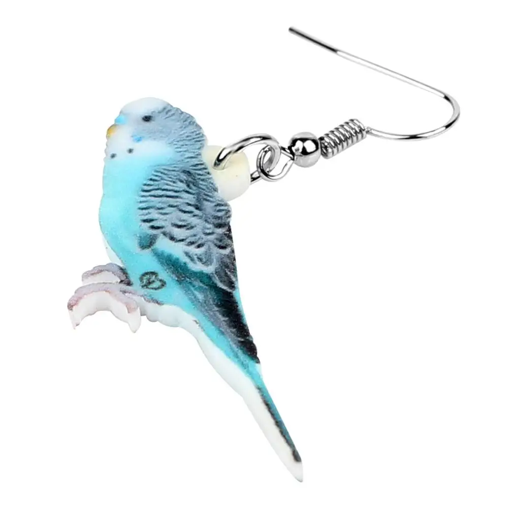 Bonsny Acrylic Anime Long-tailed Parakeet Parrot Earrings Drop Dangle Bird Jewelry For Women Girls Teens New 2019 Accessory Gift