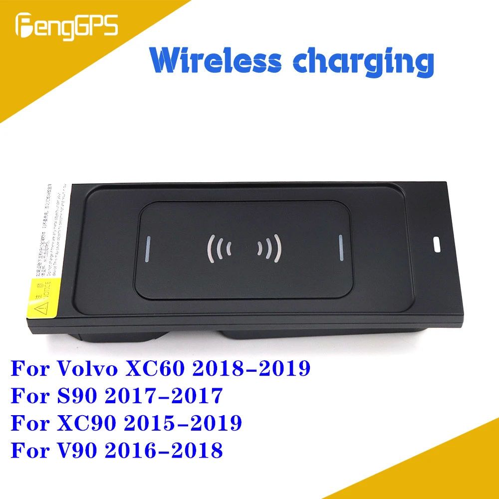 

Quick Wireless Charger For Volvo XC60 S90 XC90 V90 2015-2018 QI Fast Mobile Phone 10W Hidden Car Dashboard Holder Charging Pad