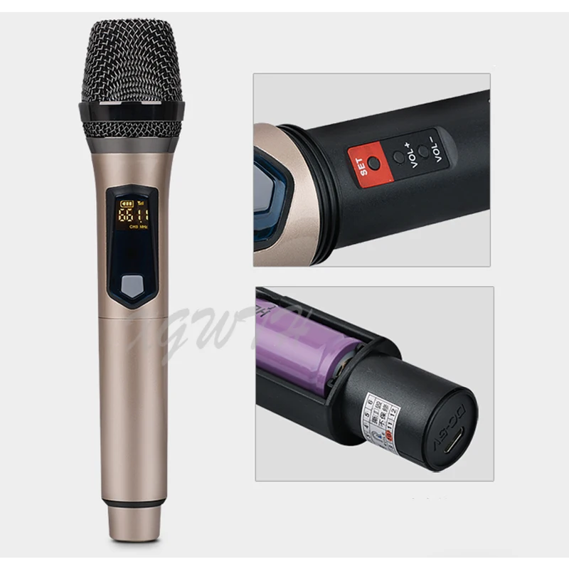 UHF Wireless Microphone System Home Family Karaoke Handheld Dymic Microphone Stage Outdoor Singing Conference Mic