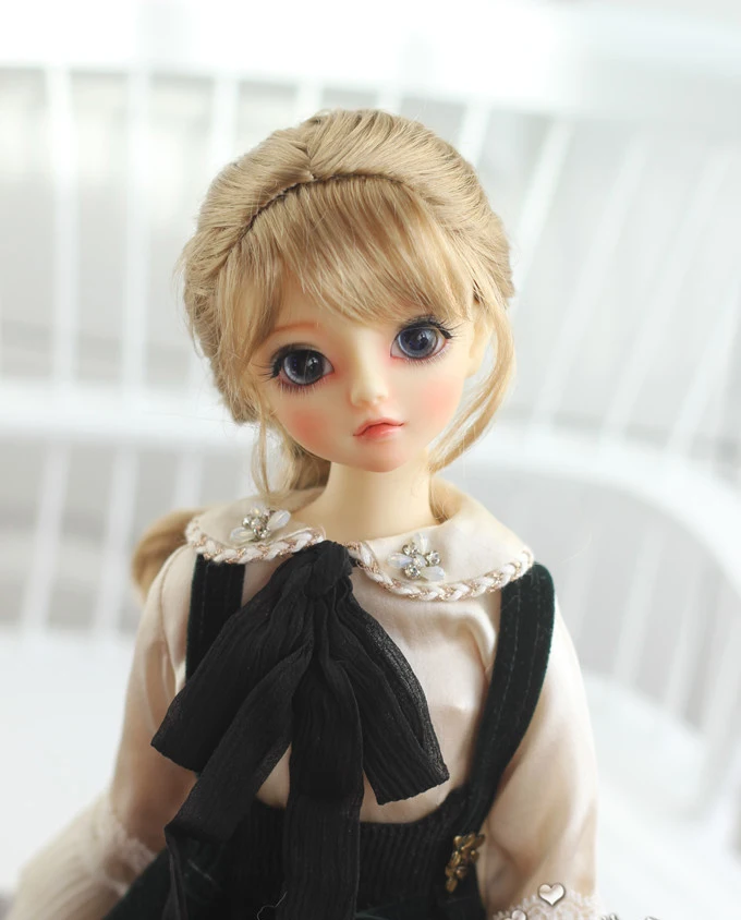 1/6 1/8bjd wig girl doll imitating mohair bangs ponytail twist braid fake hair For SD DD BJD Doll  Wig special doll accessories