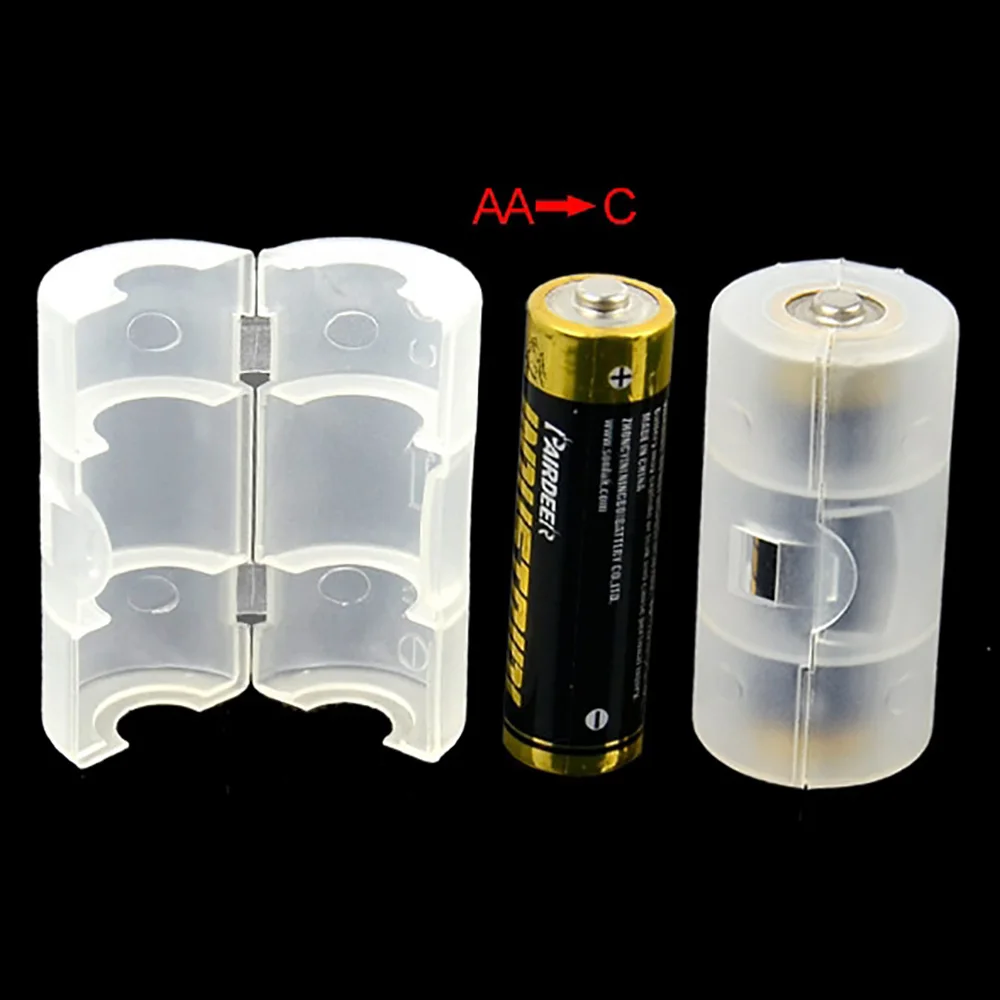 Adaptateur de batterie 2AA à D, boîtier de support, convertisseur, commutateur, AA à D 24.com, boîte de taille AAA à AA