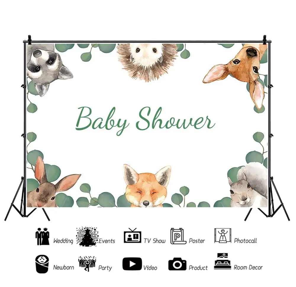 Yeele 만화 정글 야생 동물 Photocall 베이비 샤워 사진 배경 사진 장식 배경 사진 스튜디오