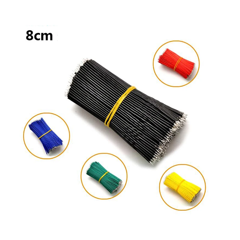 120 stks/set 24AWG Vertinde Broodplank PCB Soldeer Kabel 24AWG 8 cm Fly Jumper Draad Tin Dirigent Draden 1007-24AWG Connector Draad