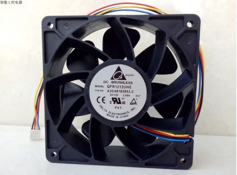 

Delta Electronics QFR1212UHE A01 DC 12V 5.00A 120x120x38mm 4-Wire Server Cooling Fan