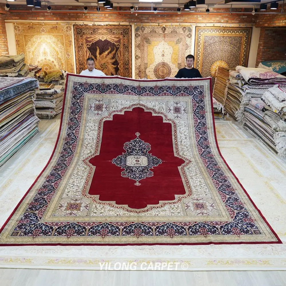 10'x14' Red Turkish Handmade Silk Rug  Valueble Home Decoration Carpet (TJ154A)