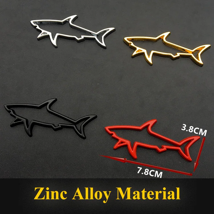 1pcs 3D Metal Car Styling Sticker Hollow Fish Shark Emblem Badge Decals Automobiles Motorcycle Computer Fuel Car Accessories