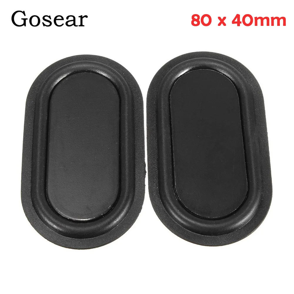 Gosear 1 Pair=2pcs 80 x 40mm Speaker Passive Radiator Auxiliary Plate Durable Rubber Bass Vibration Plate Speaker Accessories