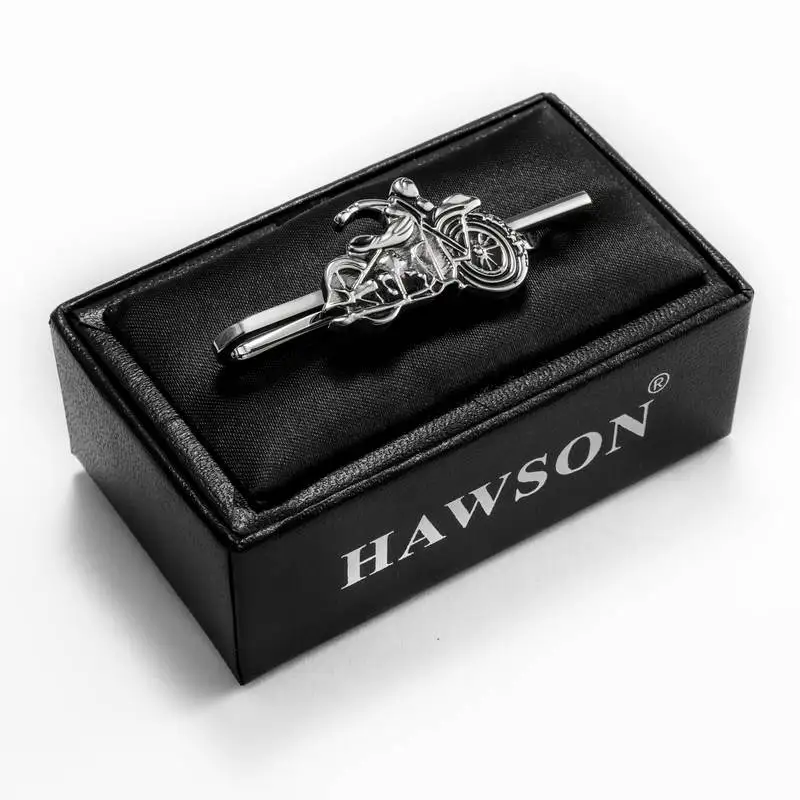 HAWSON Motorcycle Pattern Tie Clip for Men, Tie Bar for Young Boy, Tie Bar Clip, Mens Gift Fashion Jewelry