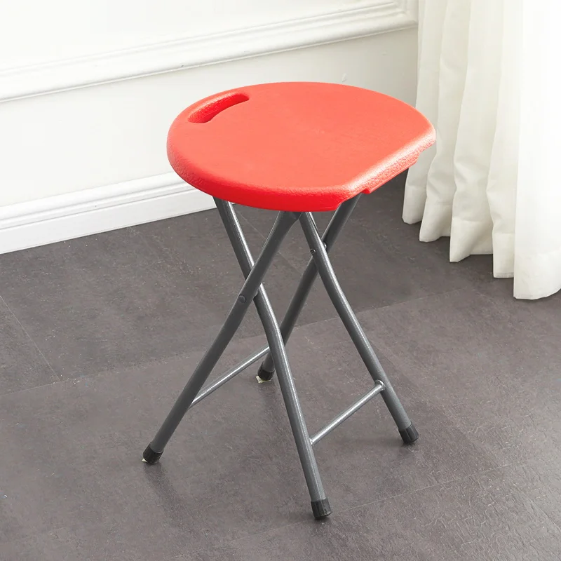 Thickened Plastic Folding Stool Household Living Furniture Round Restaurant Folding Chair Multifunctional Outdoor Portable Seats