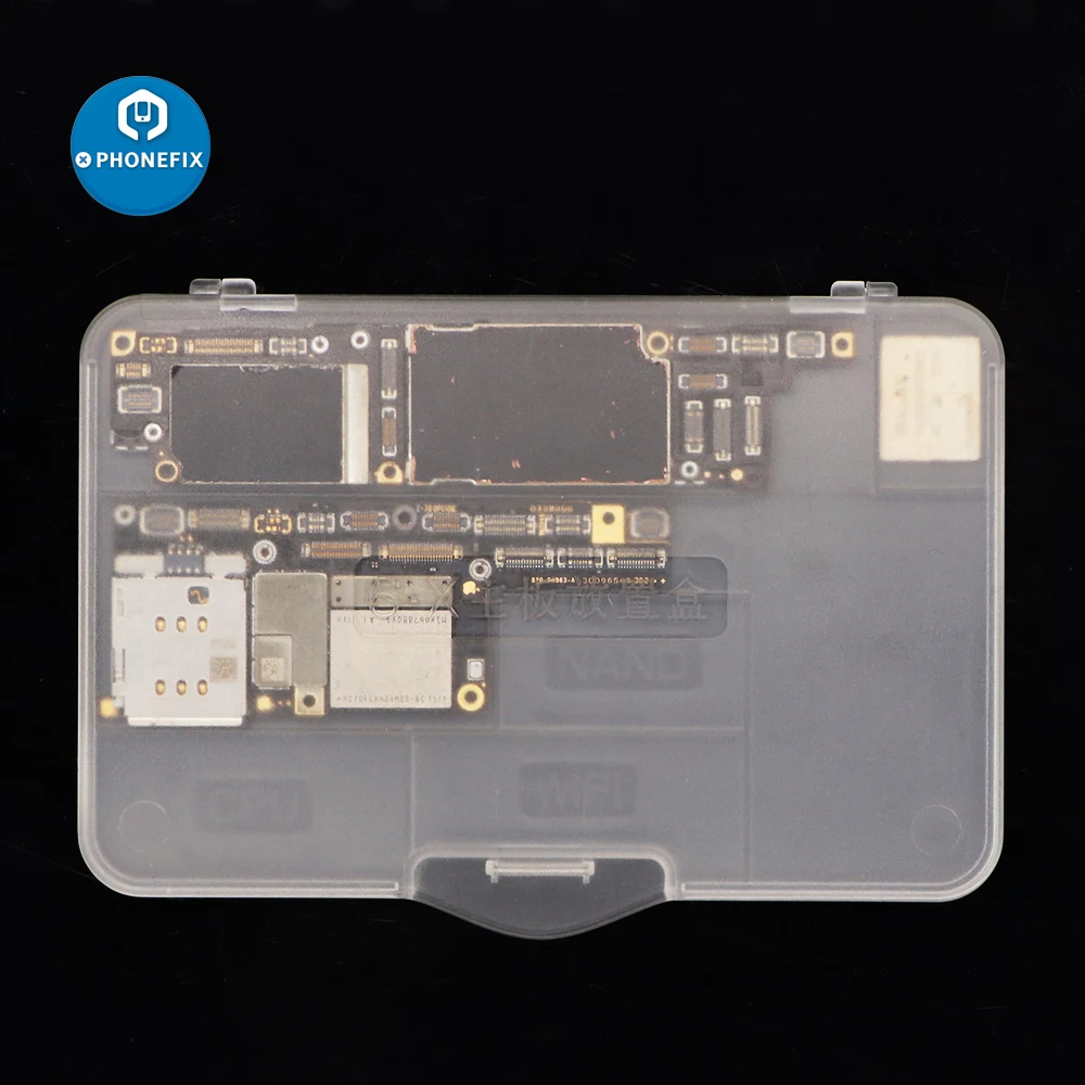 Scatola di immagazzinaggio in plastica trasparente Accessori per chip IC CPU in acrilico super rigido Custodia per organizer Organizzatore per viti per la riparazione di iPhone