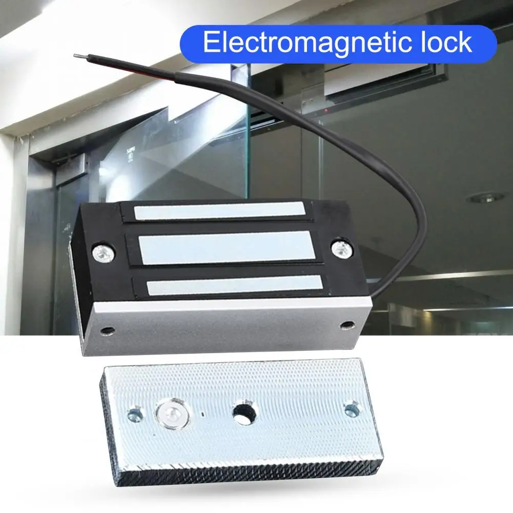 AD-60B 60kg Magnetic Lock Durable 60kg/100lbs Aluminum Alloy DC-12V Practical Silver Color Electromagnetic Lock for Single Door