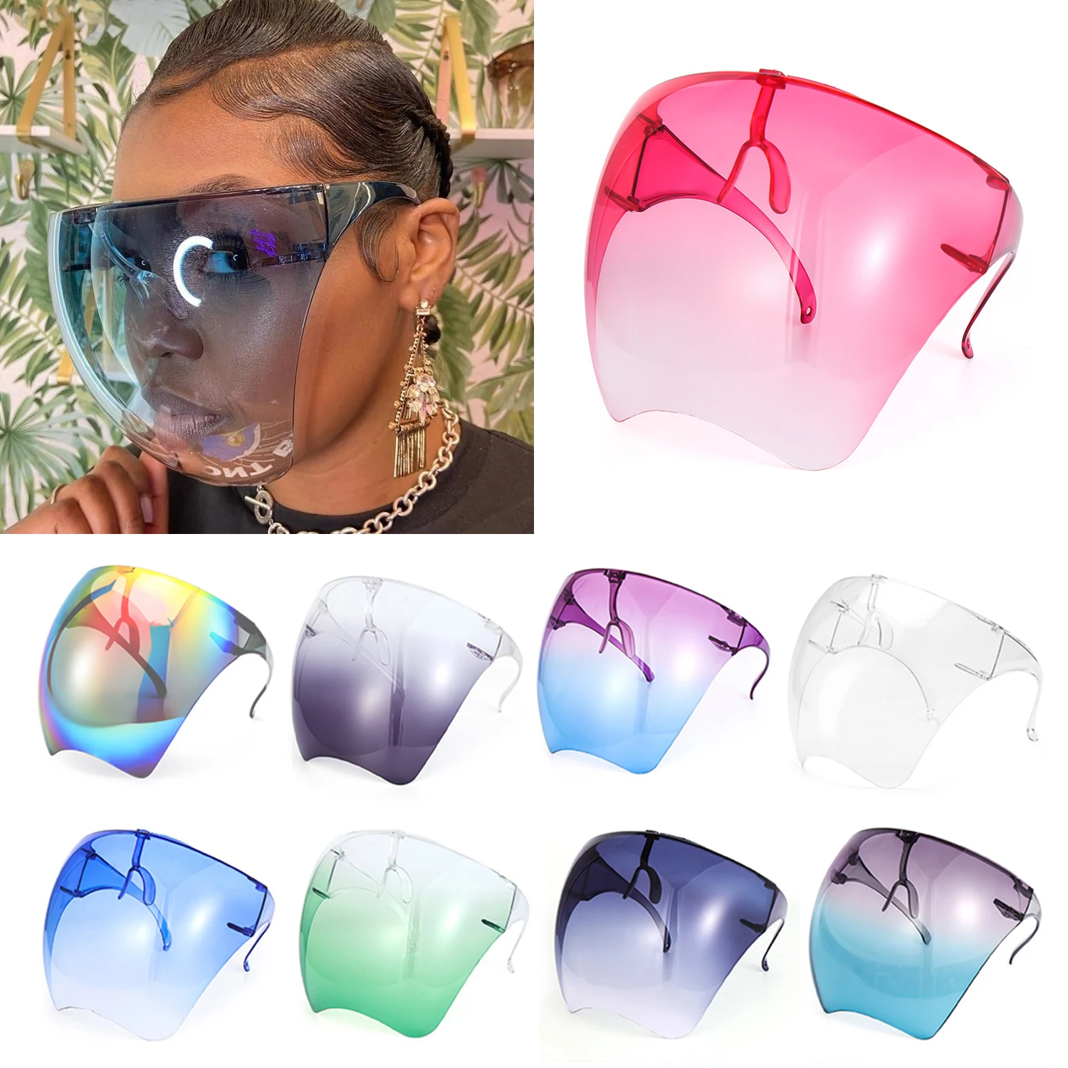 1PC Full Face Cover Eyewear UV 400 Visor Safety Glasses Anti-Fog Goggles Sunglasses