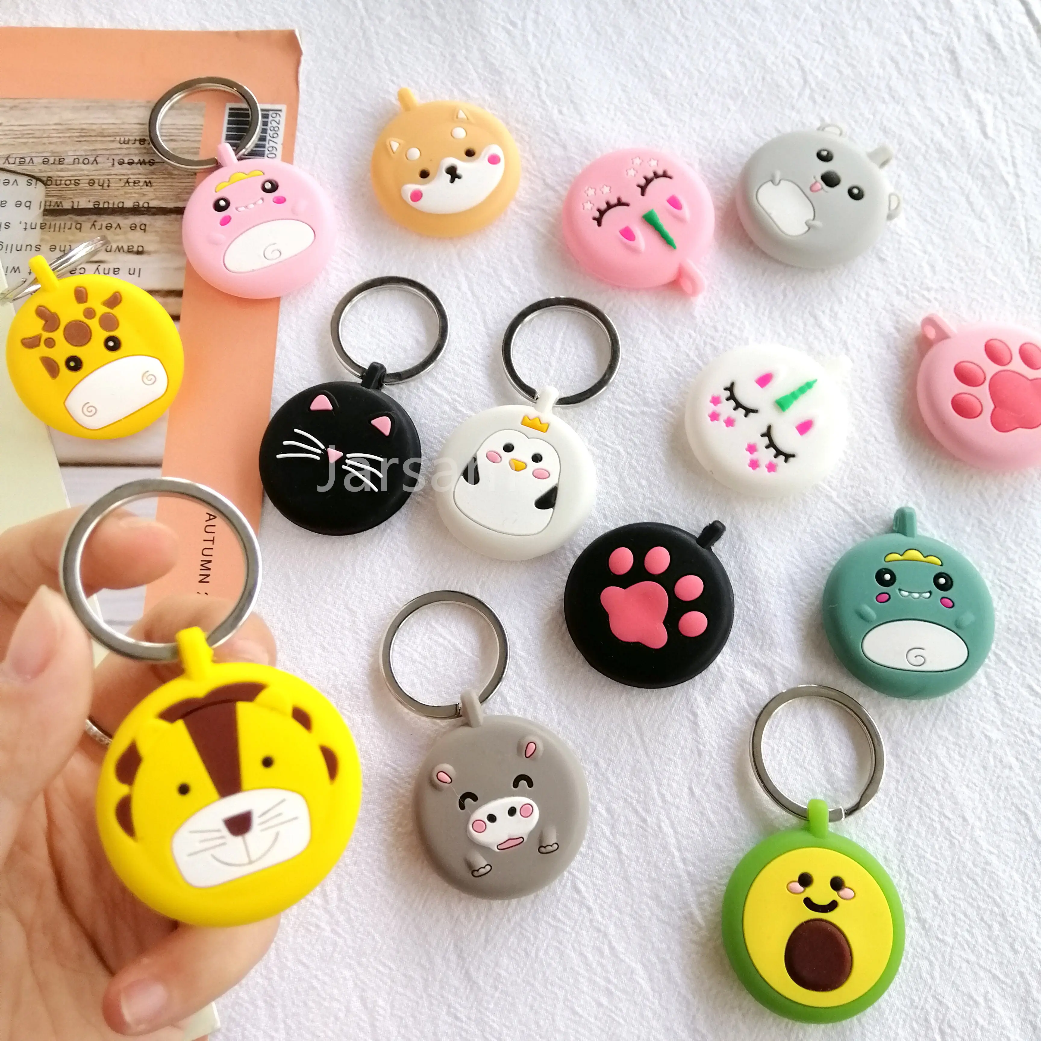 kids cute For Airtag Case Silicone Cartoons Protective Sleeve Cover animal Keychain Airtags-tracker For Airtags Accessorie