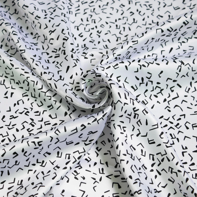 Meter glänzendes Futter, Pyjama, Robe, Hemd, Taschenmaterial, Musikdruck, Satin, Charmeuse-Stoff, Polyester, weich – Detail 20