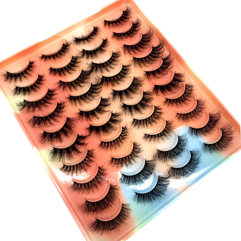 New 20 Pairs 10-25mm Fake Eyelashes 100% Mink Eyelashes Mink Lashes Natural Dramatic Volume Eyelashes Extension False Eyelashes